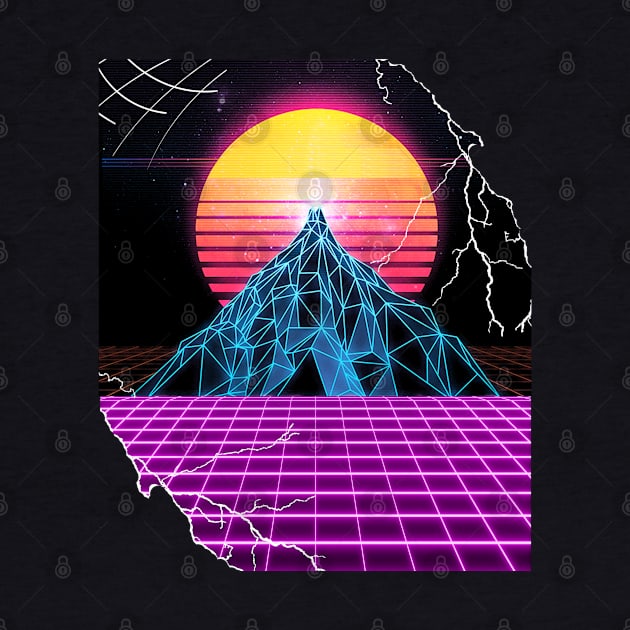 Outrun Synthwave Vaporwave Aesthetic sunset 80s style by mohazain